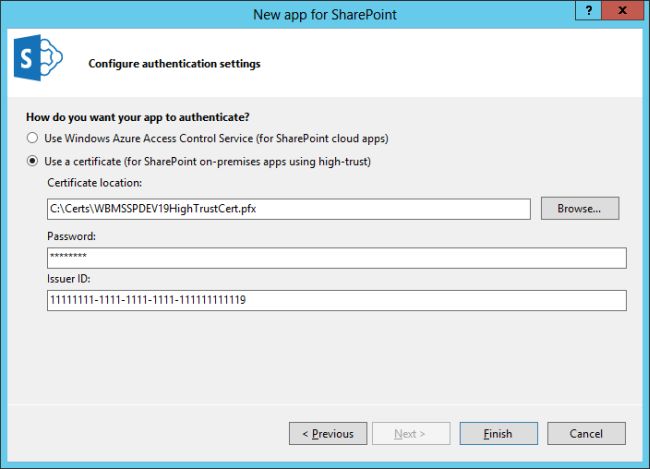 select the certificate